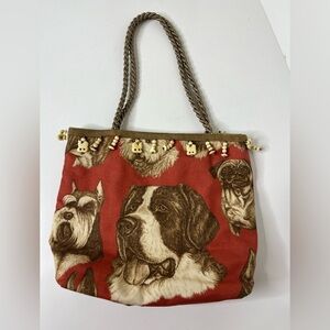 Handmade Tote Bag Dog Breeds Embellished 12" x 10"